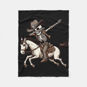 Dabbing Skelett Cowboy Halloween Kostym Barn Pojke Fleecefilt