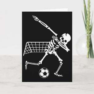Dabbing Skelett Fotboll Humor Roligt Halloween Pre Kort