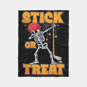 Dabbing skelett ishockeyspelare Halloween-kostym Fleecefilt