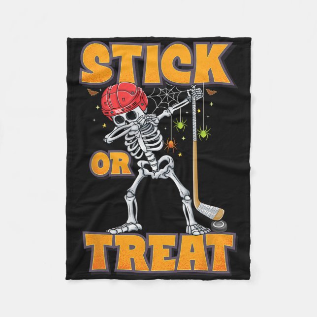Dabbing skelett ishockeyspelare Halloween-kostym Fleecefilt (Framsidan)