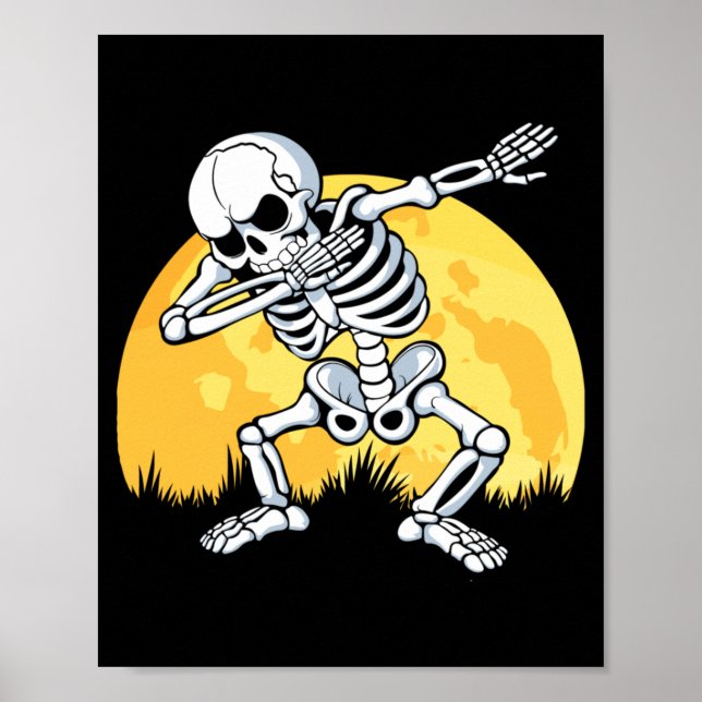Dabbing Skelett Kostym Dab Dans Män Pojkar Poster (Framsidan)