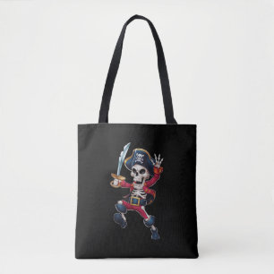 Dabbing Skelett Pirat Halloween Barn Jolly Roger Tygkasse