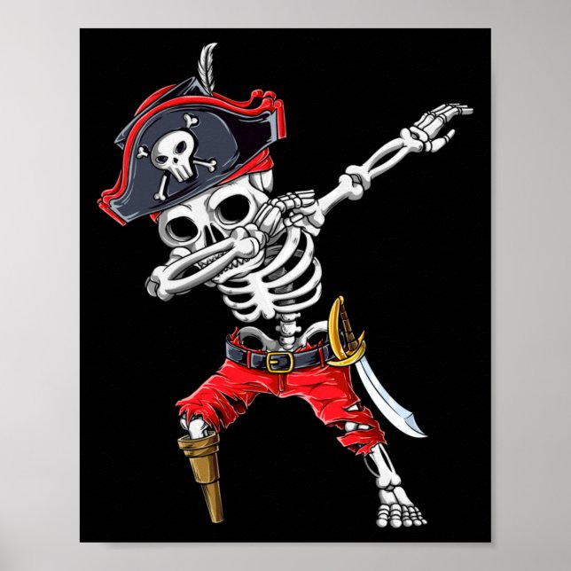 Dabbing Skelett Pirat Poster (Framsidan)