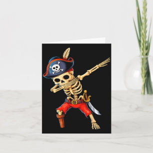Dabbing skelett sjörövare halloween kostym barn kort