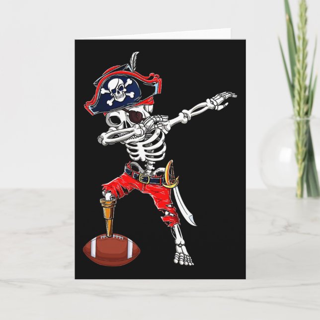 Dabbing skelettsjörätt och fotll Ll Halloween Co Kort (Framsida)