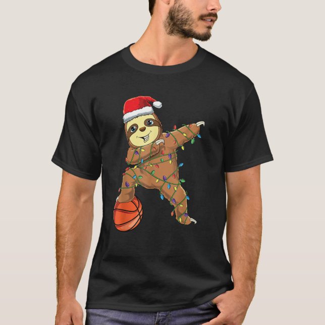Dabbing Sloth Dab Basketball Player Boys Cute Chri T Shirt (Framsida)