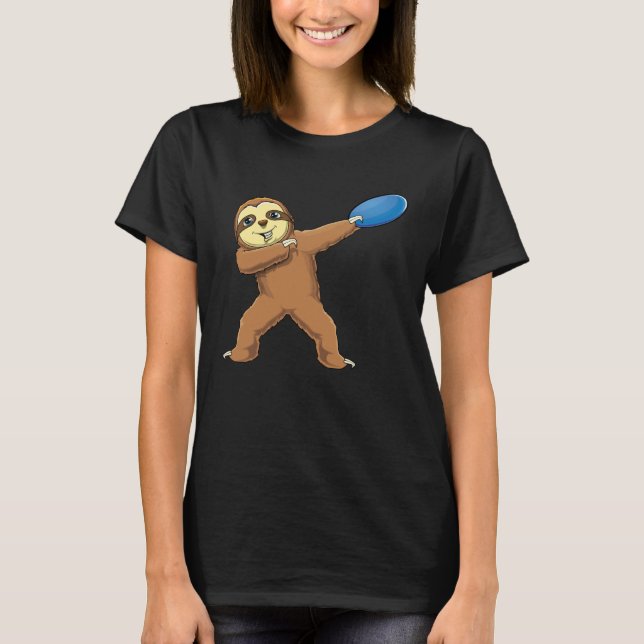 Dabbing Sloth Dab Disc Golf  Girls Womens T Shirt (Framsida)