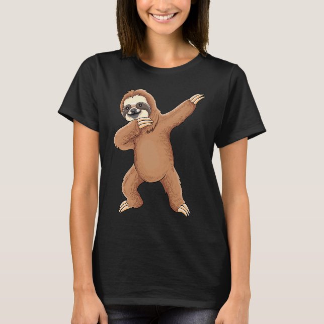 Dabbing Sloth Dance Move Dab sloth söt slast T Shirt (Framsida)