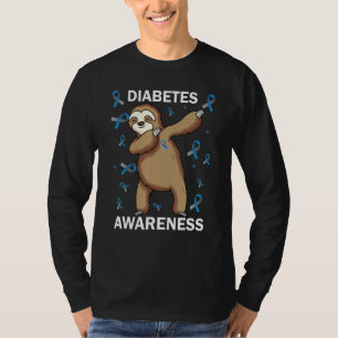 Dabbing Sloth Diabetes Awareness Month T1d Warrior T Shirt
