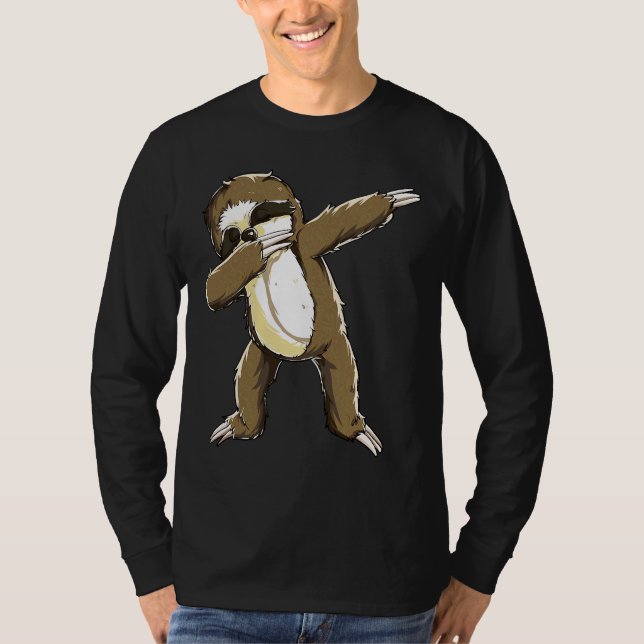Dabbing Sloth Funny Lazy Sloth Dab T Shirt (Framsida)