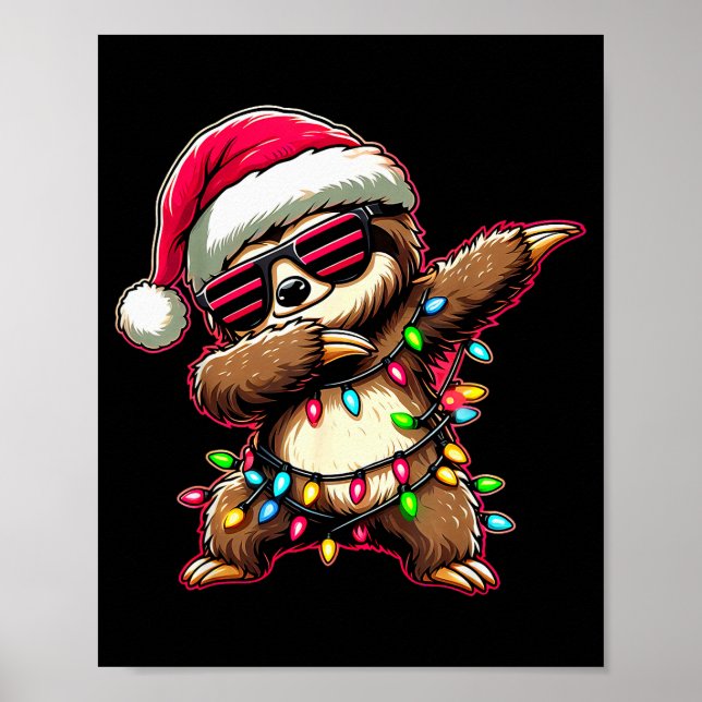 Dabbing Sloth Xmas For Kids Boys Girl Sloth Lover  Poster (Framsidan)