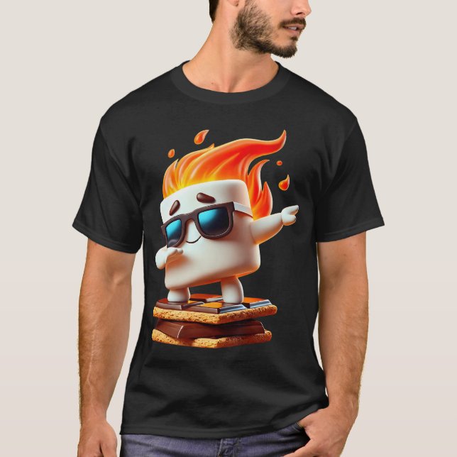 Dabbing Smore Marshmallow Cute Dance Camping C T Shirt (Framsida)