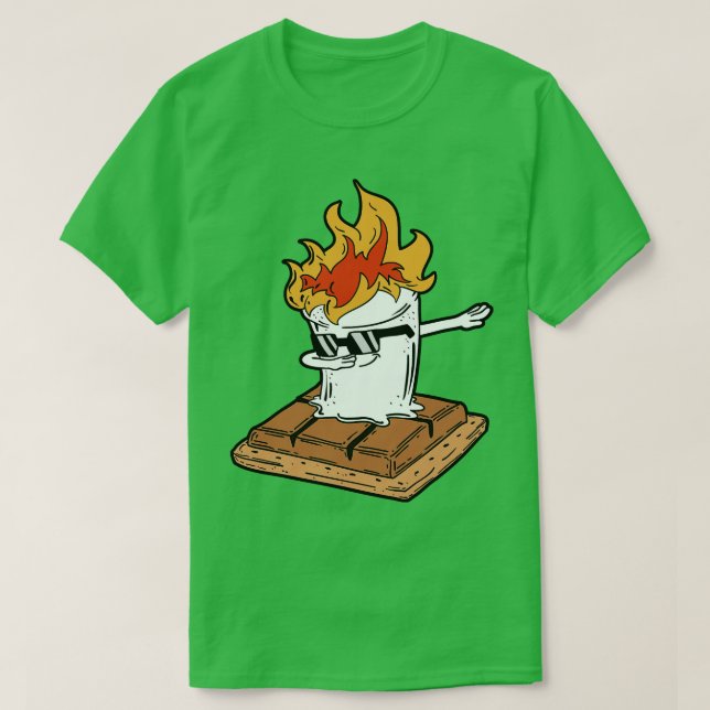 Dabbing Smore Marshmallow Funny Dab Dance Camping T Shirt (Design framsida)