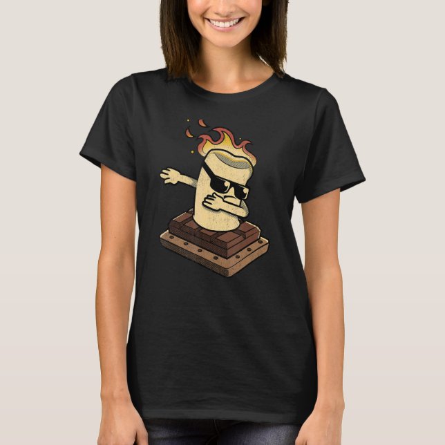 Dabbing S'mores Camping Bonfire Roasting Marshgall T Shirt (Framsida)