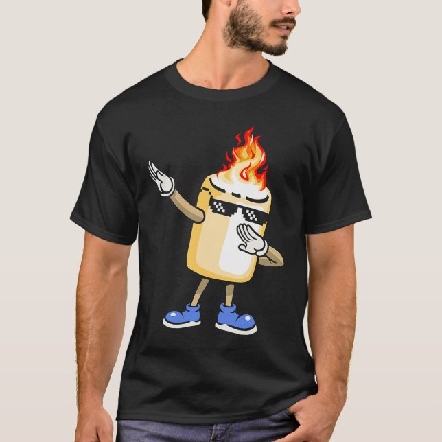 Dabbing Smores Marshmallow Dab Dance Camping T Shirt (Framsida)