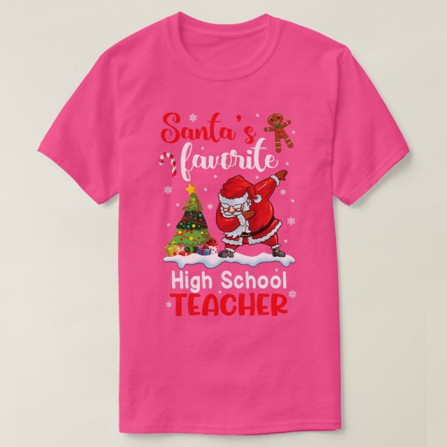 Dabbing Snö Presenter Santas Favorite High School T Shirt (Design framsida)