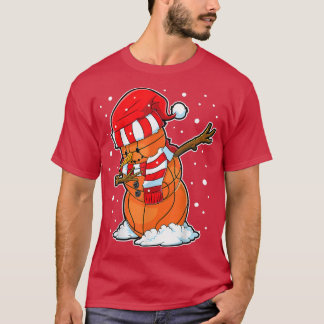 Dabbing Snögubbe Basketball Boll jul Santa Bo T Shirt