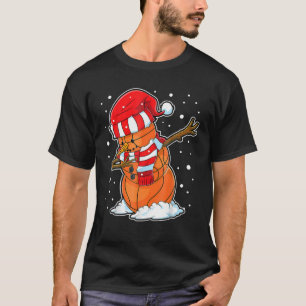 Dabbing Snögubbe Basketball Boll jul Santa Bo T Shirt