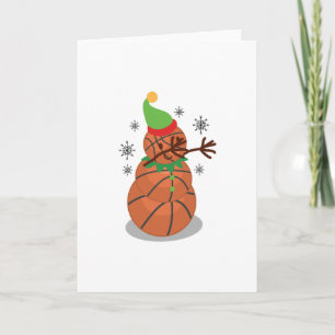 Dabbing Snögubbe basketball julklapp, julklapp Helgkort