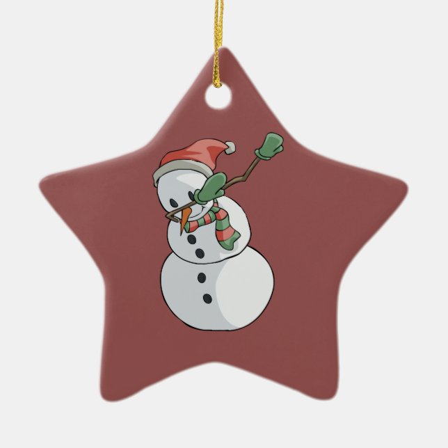 Dabbing Snögubbe Finny jul Home Decor Julgransprydnad Keramik (Framsidan)
