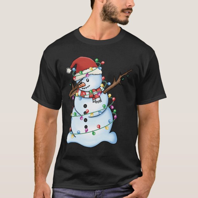 Dabbing Snögubbe jultomten Funny Julafton Hat Dab T Shirt (Framsida)