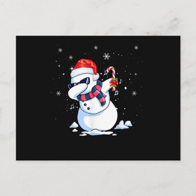 Dabbing Snögubbe jultomten.Png Meddelande Vykort (Framsida)