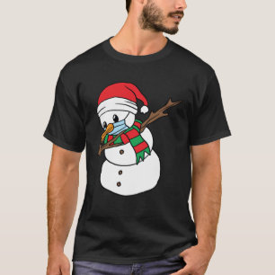 Dabbing Snögubbe Mask Julafton Dab jultomten T Shirt