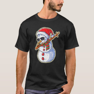 Dabbing Snögubbe Santa Hat with sunglasses Christm T Shirt