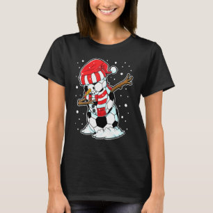 Dabbing Snögubbe Soccer Ball jul Santa Boys K T Shirt