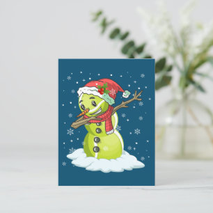 Dabbing Snögubbe Tennis Boll Tee Julafton Vykort