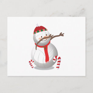 Dabbing Snögubbe Volleyball julklapp Funny Dab Helg Vykort
