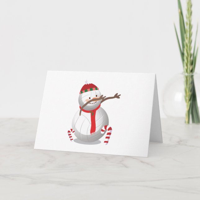 Dabbing Snögubbe Volleyball julklapp Funny Dab Helgkort (Framsida)