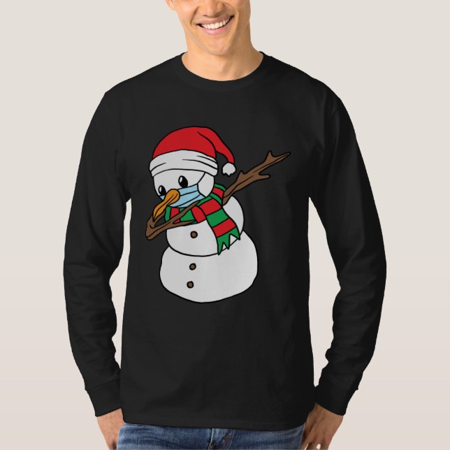 Dabbing Snowman Mask Xmas Dab Christmas Santa T Shirt (Framsida)