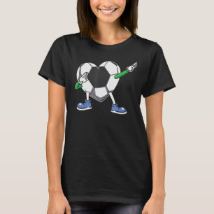 Dabbing Soccer Ball Heart Valentines day Manar Boy T Shirt