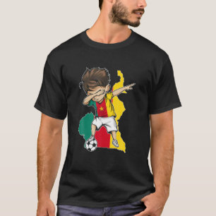 Dabbing Soccer Boy Cameroon Jersey - Kamerun Karta T Shirt