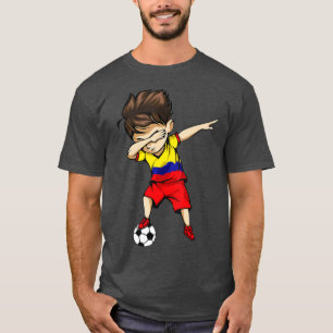 Dabbing Soccer Boy Colombia Jersey Colombia Foot T Shirt