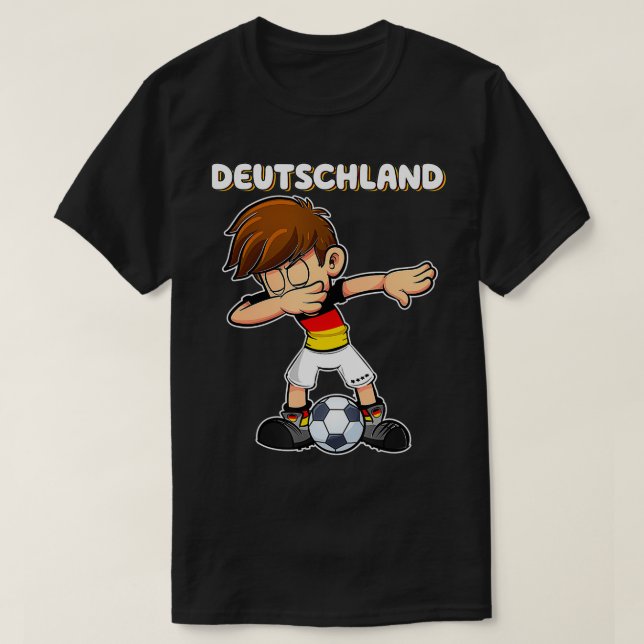 Dabbing Soccer Boy Germany Jersey Germany Kids Fan T Shirt (Design framsida)