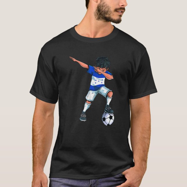 Dabbing Soccer Boy Honduras Honduran Football for  T Shirt (Framsida)