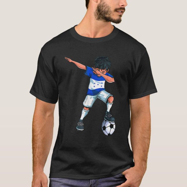 Dabbing Soccer Boy Honduras Honduran Football for  T Shirt (Framsida)