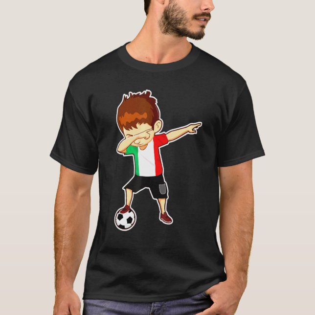 Dabbing Soccer Boy Italien Manar Women Kids Italie T Shirt (Framsida)