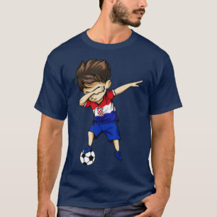 Dabbing Soccer Boy Kroatien Jersey Kroan Footbal T Shirt