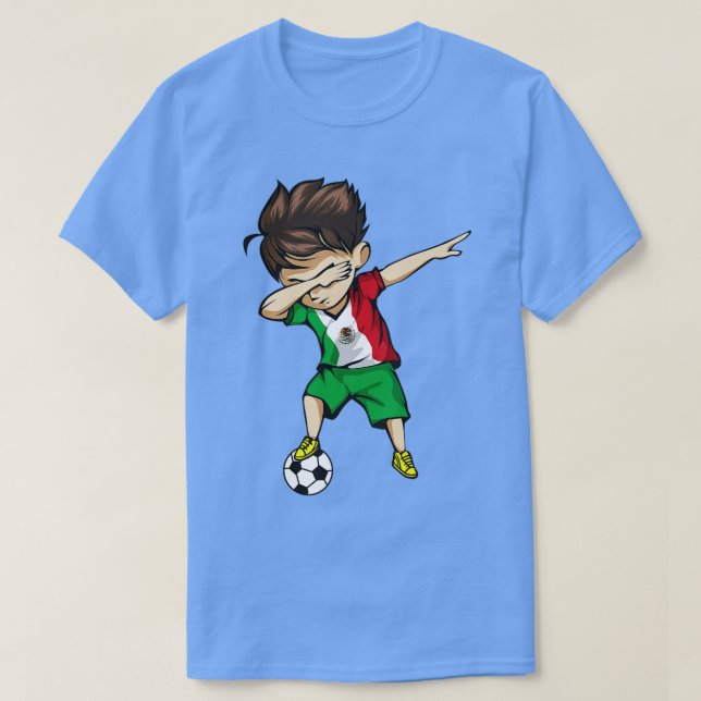 Dabbing Soccer Boy Mexico Jersey - Mexikanska fotb T Shirt (Design framsida)