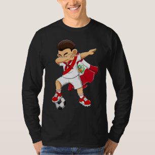 Dabbing Soccer Boy Peru Football Flagga Kids T Shirt