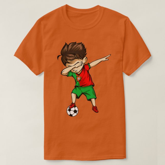 Dabbing Soccer Boy Portugal Jersey Portugal Foo T Shirt (Design framsida)