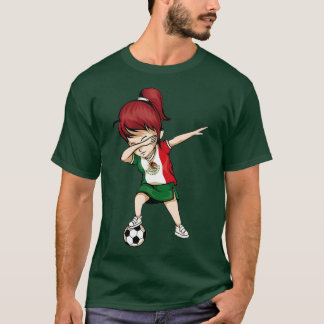 Dabbing Soccer Girl Mexico Jersey - Mexikanska fot T Shirt