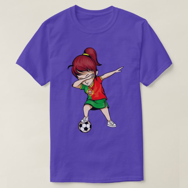 Dabbing Soccer Portugal Jersey portugisisk fotboll T Shirt (Design framsida)