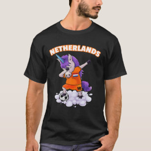 Dabbing Soccer Unicorn Netherlands Jersey - hollän T Shirt