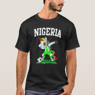 Dabbing Soccer Unicorn Nigeria Nigerian Football T Shirt