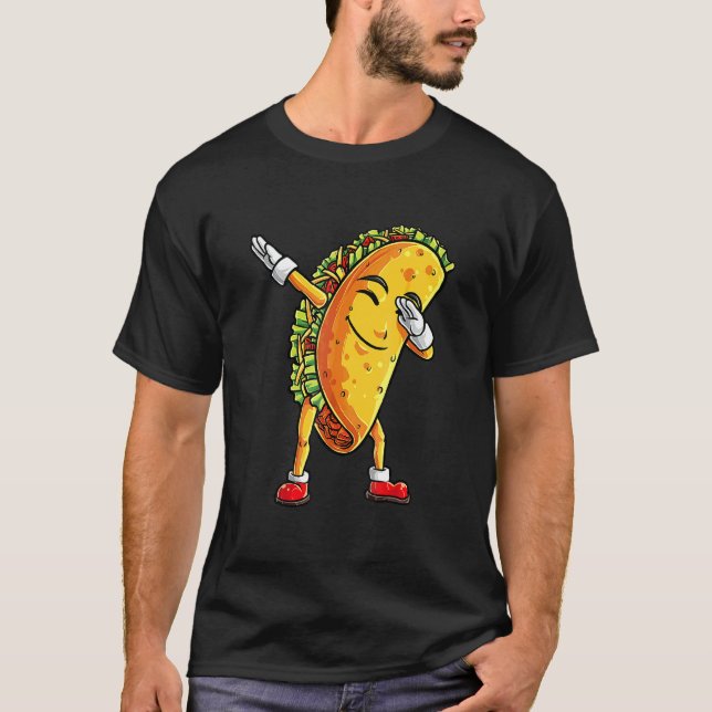 Dabbing Taco Cinco De Mayo Boys Manar Mexican Food T Shirt (Framsida)