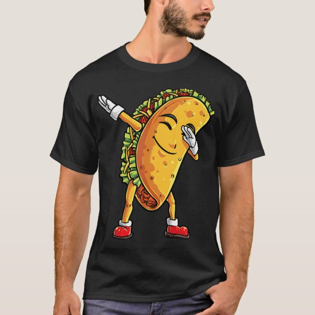 Dabbing Taco Cinco de Mayo Funny Boys Manar Mexica T Shirt (Framsida)